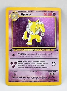 Pokemon Hypno Holo Fossil Set 8 62 Vintage 1995 1ª Edición WOTC Tarjeta Coleccionable - Imagen 1 de 6