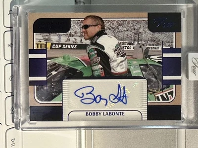 2025 Panini Turn Four #CSS-BLE Bobby Labonte Center Stage Signatures Blue #/49 - Image 1 of 3
