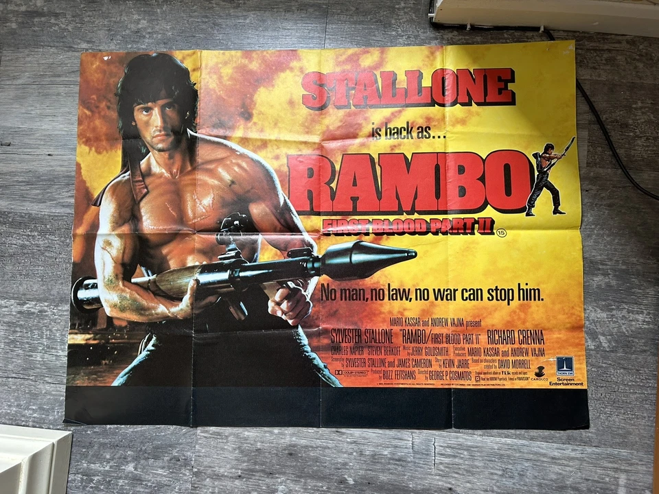 Rambo Part 2 Stallone Uk Quad Poster - Bild 1 von 1