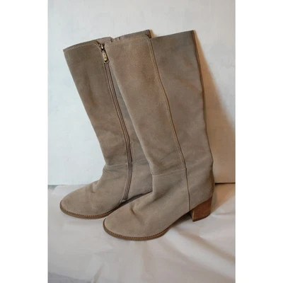 Rubio Mujer Impermeable Gamuza Gris Claro Hasta la Rodilla Talla 9.5 Vaquera Tranquilo Lujo Foto 1 de 4