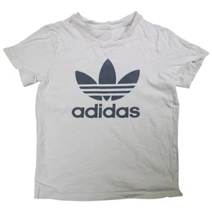 Adidas Originals Jungen T-Shirt Größe 9 - 10 Jahre Weiß Kurzarm Rundhalsausschnitt - Bild 1 von 8