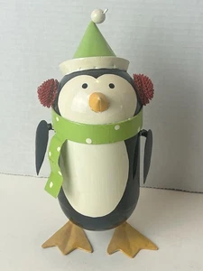 🐧Adorable Snow Penguin Storage Container Metal Box Winter Decor 1 Day Ship!👍 - Picture 1 of 8