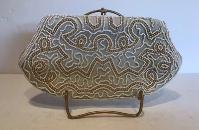 Винтажный фантазии красивый бисером застежки вечер Дамская сумка Dormar Японии этикетка  - Изображение 1 из 4