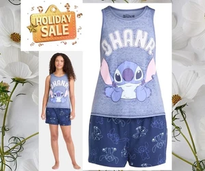 Disney Stitch Women's SIZE 2X 18W-20W Tank Top and Shorts Pajama Set, 2-Piece - Picture 1 of 17