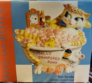 Fitz & Floyd Keramik Totally Pampered Fund Coin Bank NEU IN BOX - Bild 1 von 2
