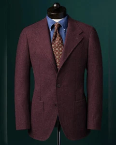 Men's Woolen Coat Winter Solid Gray Long Jacket Casual Handsome Long Thick Coat - Picture 1 of 14
