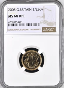 2005 Gold Half Sovereign NGC MS68 DPL 1/2 Great Britain Coin - Picture 1 of 4