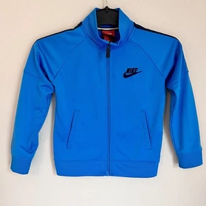 Nike Boy's Kid's Size 4 XS Blue Full Zip Long Sleeve Fleece Pockets Fall Jacket - Picture 1 of 11