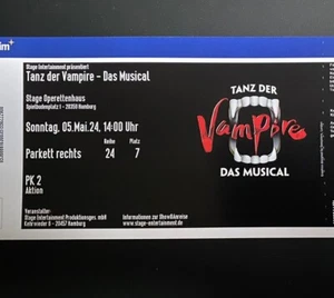 Tanz der Vampire Musical Hamburg 5.5.2024 1 Ticket - Bild 1 von 1