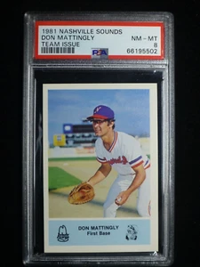 1981 Arby's Nashville Sounds Don Mattingly PSA 8 Pre-rookie Minor League - Picture 1 of 10