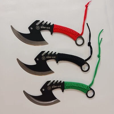 Hacha táctica de acero inoxidable Zomb-War Full Tang de 11,5" con mango y funda envueltos Foto 1 de 4