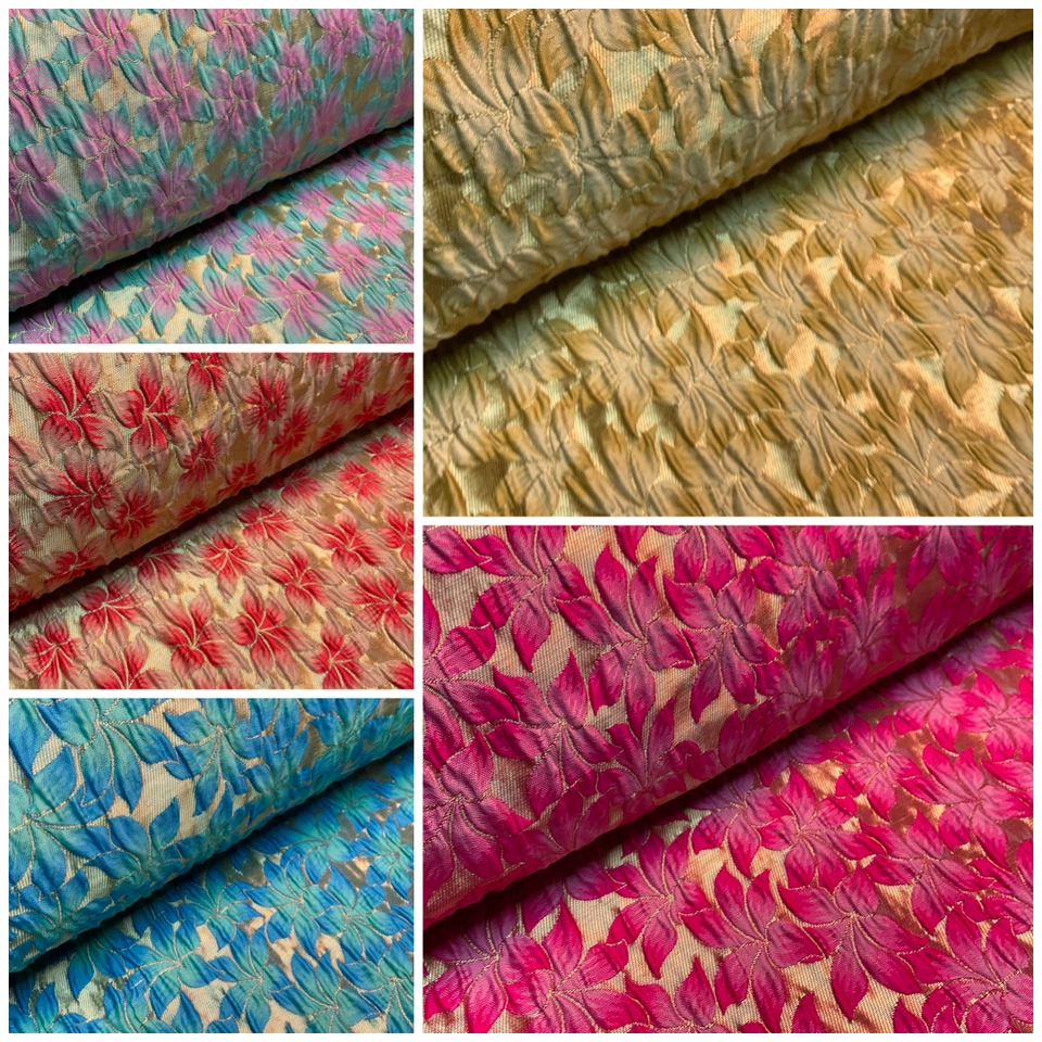 £12.99 Floral Thick Brocade Wedding Indian Banarsi Fabric 147 cm M1503 - Image 1 of 1