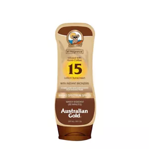 8oz Australian Gold SPF 15 Sunscreen Lotion w/ Kona Bronzer Read Description - Picture 1 of 2