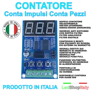 Conta pezzi Conta impulsi MULTIFUNZIONE 0-999/0-999999 Alim 12/24V Made in ITALY - Foto 1 di 7
