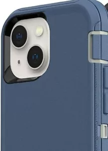 New For iPhone 15 Pro Case + Belt Clip Blue White - Picture 1 of 1