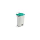 357005 , Plastic Pedal Bin with Lid 90 Litre Grey/Green