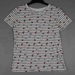 Primark Womens T-Shirt Size S White Round Neck Love And Cherries Short Sleeve - Picture 1 of 8