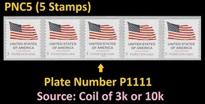 US 6018 Flag F PNC5 P1111 (from 3k/10k coil) MNH 2025 - Picture 1 of 3
