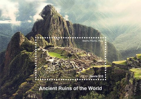 Nevis 2017 - Machu Picchu - Ancient Ruins of the World - Souvenir Sheet - MNH Cover
