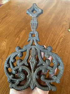 Original 19th C Antique Cast Iron Handled Trivet Hot Plate Stand Ornate Scrolled - Picture 1 of 24