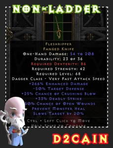 Diablo 2 D2R SC⭐️Non-Ladder⭐️ETH Fleshripper Flesh Ripper⭐️PC/SWITCH/PS - Picture 1 of 1