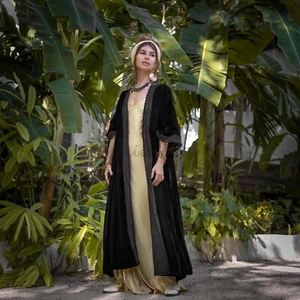 Misty Velvet Chic Plain Kimono Duster Holidays Festivals One Size Fits ..1X 2X. - Picture 1 of 4