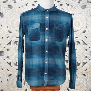 RVCA Flanellhemd Herren L blau kariert langarm schwer Knopfleiste robust - Bild 1 von 11