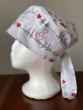 White Heart Rythme Woman’s Surgical Scrub Hat / Cap