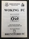 8.8.1992. Woking FC v Brentford (Friendly).