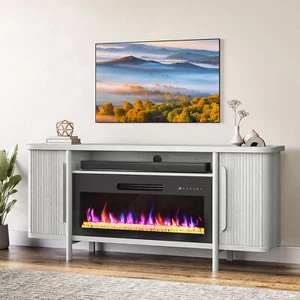 66" TV Stand with 36" Electric Fireplace, Console Table for TVs up to 75" - Picture 1 of 20
