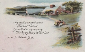 Postal Just To Thank You Country Scene - Imagen 1 de 3