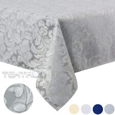Tektrum 60"X120" Rectangular Damask Tablecloth-Waterproof/Sta in Resistant -Gray