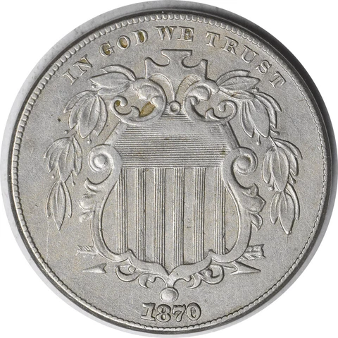 1870 Shield Nickel F-5 RPD Choice EF Uncertified #207 Cover