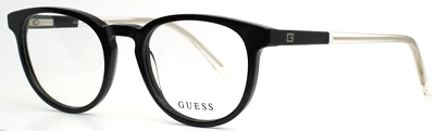 GUESS GU1973 001 Anteojos de borde completo redondos negros para mujer 49-19-145 B:41 Foto 1 de 4