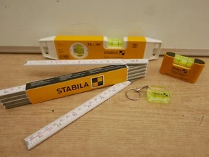 STABILA 4PC LEVELS TORPEDO POCKET KEY RING & FOLDING RULE SET - Picture 1 of 1