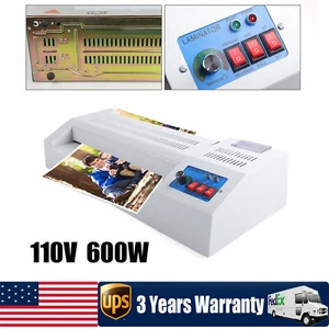 13" Laminating Machine Thermal Laminator Machine 4 Roller Hot Cold Film A3 A4 - Picture 1 of 18