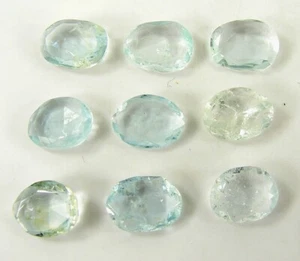 13,20 ct natürlicher Aquamarin loser Edelstein 9-10 mm Fancy Cut 9 Stck. Stein Lot-2533 - Bild 1 von 2