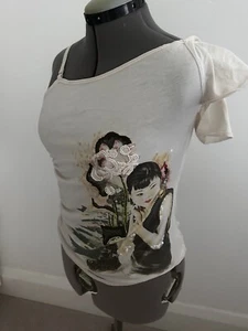 Karen Millen Oriental Lady Sequinned One Shoulder Vest sleeveless shirt blouse - Picture 1 of 17