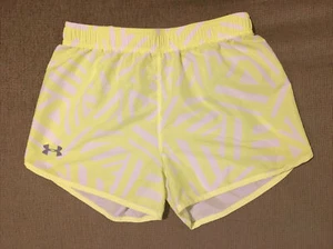 Under Armour Girls Printed 3" Athletic Running Shorts - No Lner YLG Neon/White - Picture 1 of 5