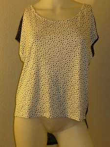 NUEVA CAMISETA TOP NEGRA Y BLANCA ESTAMPADA ESTRELLA DE GRAN TAMAÑO ESPALDA DIFERENTE S - Imagen 1 de 5