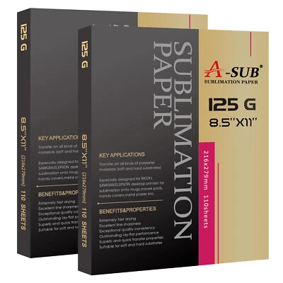 Papel de sublimación 125 g A-SUB 8,5x11 220 hojas para transferencia de impresora de sublimación Foto 1 de 4