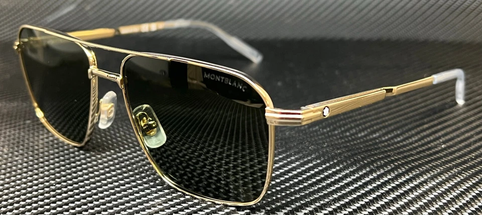MONT BLANC MB0278S 002 Gold Green Men's 56 mm Extra Large Sunglasses - Image 1 of 4