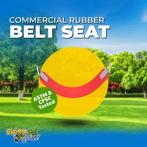 SWING SET STUFF COMMERCIAL RUBBER BELT SEAT RED playground fort park kids 0124 - Picture 1 of 11