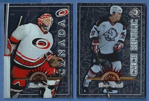2 Foglie 1997-98 Hockey International Parallel #48 Vaclav Varada #63 Sean Burke - Foto 1 di 6