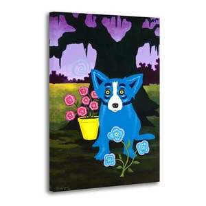 George Rodrigue Blue Dog-Springtime is a’Comin’2013,Home Decor Art Canvas Print - Picture 1 of 8