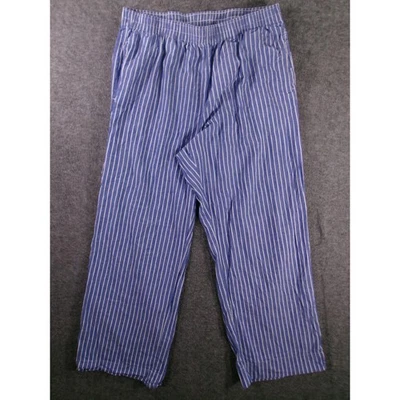 Pantalones Old Navy para mujer medianos azules blancos a rayas salón acogedores relajados Homebody Foto 1 de 4