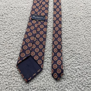 Vintage Burberrys Tie Mens 56''X3.5'' Silk Geometric Pattern Made USA Classic - Picture 1 of 10