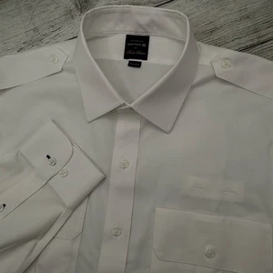 Brooks Brothers United Airlines Shirt Men’s 17.5-34/35 White Pilot Dress Shirt - Picture 1 of 4