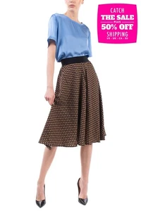 RRP €130 8 Flare Skirt Size XS Polka Dot Made in Italy - Picture 1 of 4