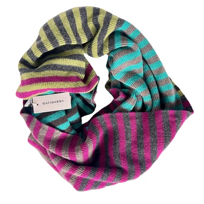 NUEVO CON ETIQUETAS BUFANDA INFINITA MARIMEKKO KIEPPI multicolor a rayas suave lana merino cachemir Foto 1 de 4